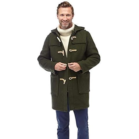 Original Montgomery Mens Duffle Coat Classic Fit - Wooden Toggles - Olive- X-Large Cover