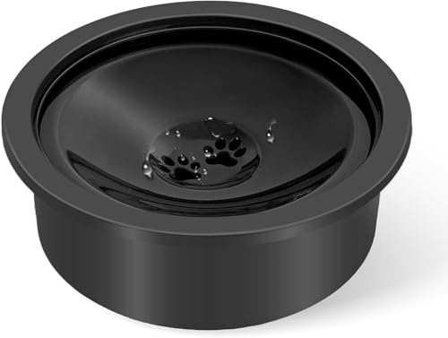 SCHITEC 犬 猫 水飲み器 給水器 ペット ボウル 水入れ 大容量 溢れ防止 こぼれ防止 防錆 大 中 小型犬猫に適用 ウォーターボウ 水分補給 (ブラック, 高さ：7.2cm)