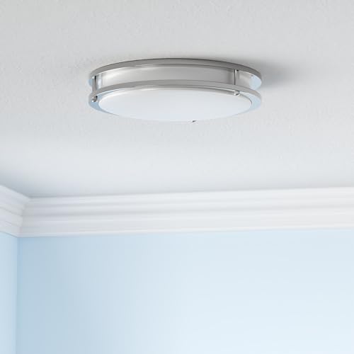 Image of 16 Inch 50W LED Ceiling Lights, Brushed Nickel Flush Mount Ceiling Light