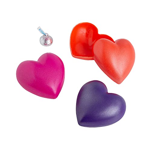 Metallic Heart-Shaped Containers - Party Supplies - 12 Pieces