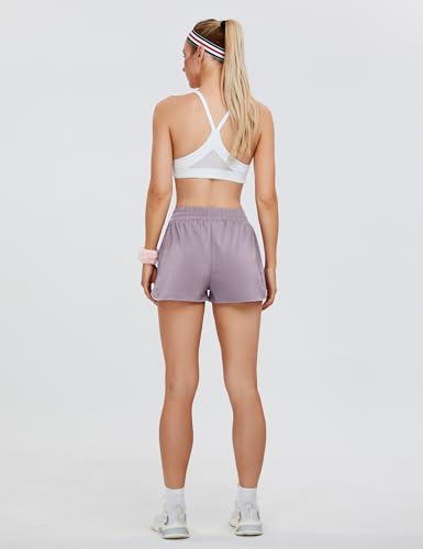 Blooming Jelly Women's Quick-Dry Running Shorts Sport Gym Athletic Workout Shorts with Pockets 2026 (Small, Purple) - Thumbnail 4