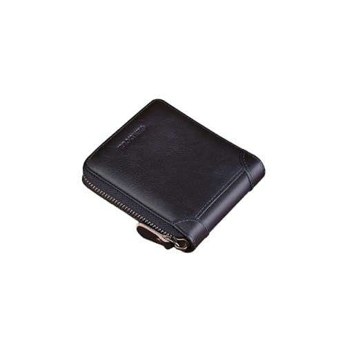 Portefeuille homme anti-piratage en cuir bleu foncé porte-monnaie