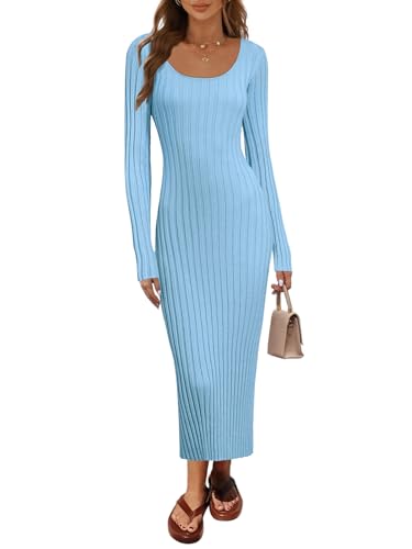 MEROKEETY Women's Fall Long Sleeve Sweater Dress...