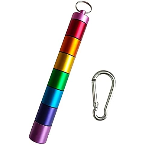 FAYALA Pill Disperser Waterproof 7 Days Rainbow Pill Holder Travel Pill Container Portable Medicine Keychain Daily Airtight Pill Organizer (25 * 189) Cover