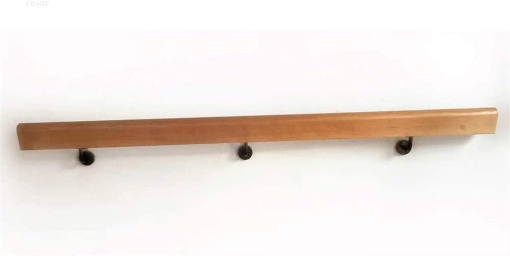 corrimano in Legno per Scale,corrimano (1ft-20ft),corrimano Rotondo in Legno massello Antiscivolo per Scale per la casa Contro Il Muro Corrimano per ringhiere per Anziani per Loft per Interni,10ft