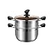 CHYSP Parowar domowy ze stali nierdzewnej pogrubiony podwójny garnek do gotowania dwuwarstwowy 24 cm parowar