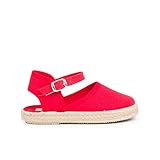 Calzado Fabricado en España Alpargatas para Niñas con Hebilla Pisamonas Talla 26 en Color Rojo