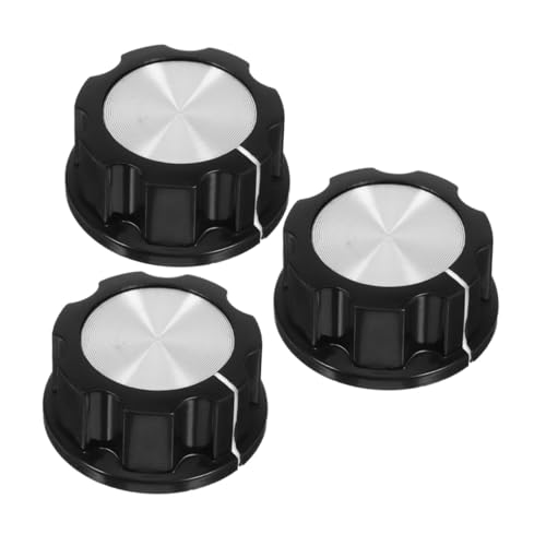 ZUNOXAZ 3 Piezas Pomos Negros Mecánicos para Horno y Freidora de Aire Perillas de Control Temporizador para Olla Presión Repuestos Duraderos de Plástico para Electrodomésticos de Cocina