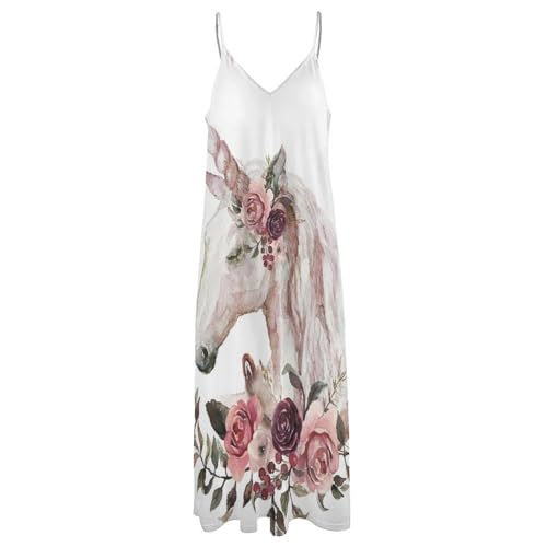 Robe licorne blanche fluide et sans manches pour l'été - 3