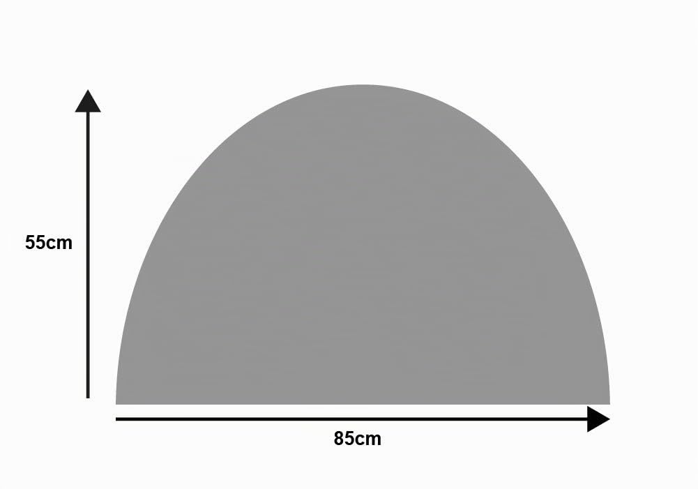 DUNE Halfmoon Taupe 55x85cm, innen und außen, waschbar