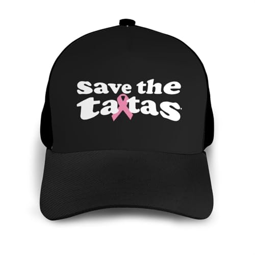 Save The Tatas Bonnets Curved Brim Mesh Baseball Cap Casual Sun Hat Unisex3