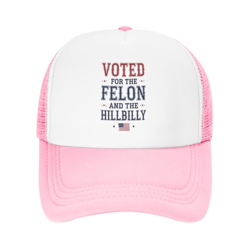 Voted for The Felon and The Hillbilly Trucker Hats FDT Resist Fascism Hat Adjustable Mesh Back Baseball Cap for Kids - Main Image
