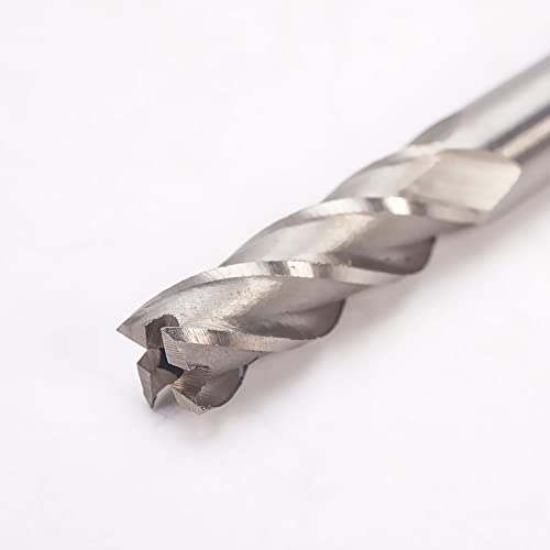 Image of Auniwaig 5 /8 inch Straight Shank End Mill Cutter, 4-Flute End Mill Bits,HSS-AL Spiral Bits, Round Shank Milling Cutting Tool for Stainless Steel Alloy Copper Metal 1Pcs