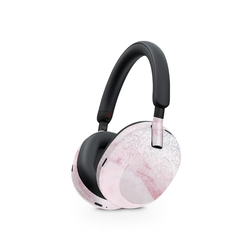Image of MightySkins Glossy Glitter Skin Compatible with Sony WH-1000XM5 Headphones - Girly Marble Dazzle | Protective, Durable High-Gloss Glitter Finish | Easy to Apply