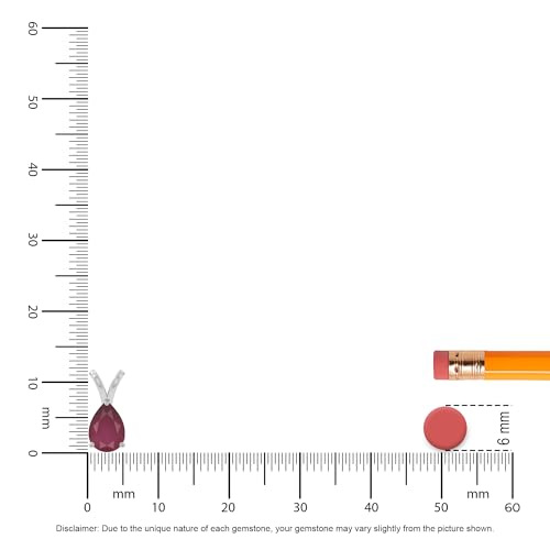 Natural Gemstone V-Bale Solitaire Pear Pendant Necklaces for Women in Silver/18K Yellow/Rose Gold Vermeil,Birthstone Jewelry Gifts for Her Birthday,WeddingAnniversary,Christmas,Graduation,Valentines3