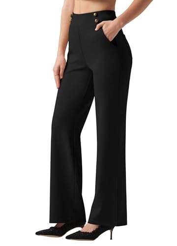 Willit Women's Wide Leg Dress Pants High Waisted Stretch Work Pants Office Business Casual Slacks Pockets Petite/Regular/Tall