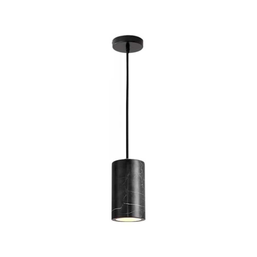 KXEcoLife Natural Marble Modern Simple Bedside Pendant Light,Scandinavian Restaurant Bar Ceiling Hanging Lamp Light, Luxury Cream Wind Long Line Small Chandelier