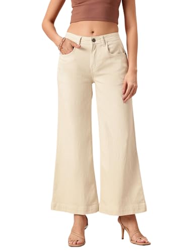 Image of Women's High Waist Denim Jeans | Straight, Relaxed, Wide Leg & Baggy Fit | High Rise Loose Oversized Denim Pants for Women | Comfortable Casual Everyday Wear | Oversized Woman baggys