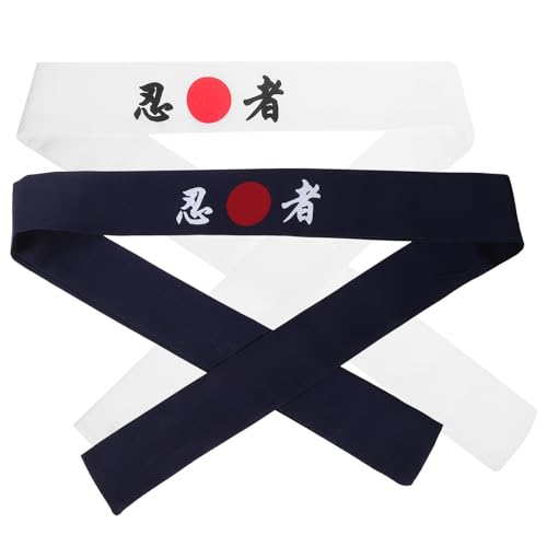 Diademas japonesas para yoga y running FUOYLOO de algodón absorbente pack de 2