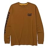 Caterpillar Camiseta de manga larga para hombre con lazo de gestión de alambre y logotipo de ropa de trabajo de gato, Large