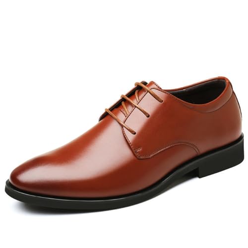 YZABEL Mens Oxfords Leather Dress Shoes Fashion Anti-Slip Lug Sole Business Shoes Casual Wedding Office Men Dress Shoes