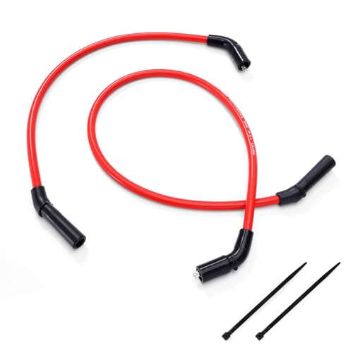 Spark Plug Wires Compatible with Harley H-D FLT FLHT FLHR FLTR 2009-2015, Thickness 10mm, Red Color