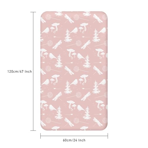 Image of Nap Mat Sheet 47 inchx24 inch, 3 Pack Pink Floral Baby Crib Sheets Fitted Elastic Corners, Preschool Day Care Rest Mat Cover, Soft Breathable - Compatible with Regalo My Cot, Joovy Travel Cot