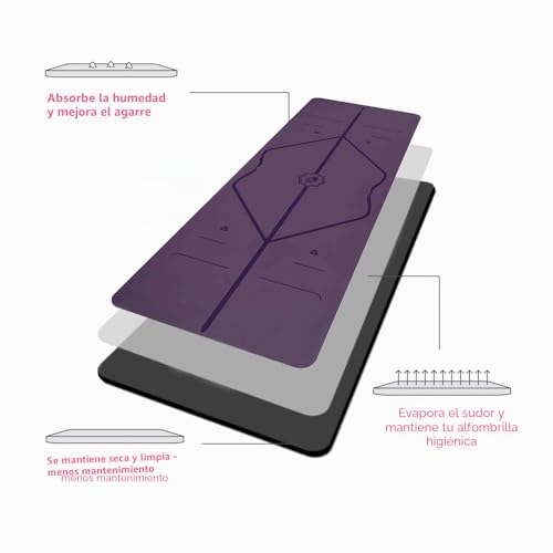 Miniatura 9 de Liforme Esterilla Yoga Antideslizante - Mejor Colchoneta De Yoga Del Mundo Con Sistema De Alineación Original Y Patentado - Yoga Mat Ecológica Y Respetuosa Con El Medio Ambiente - Púrpura
