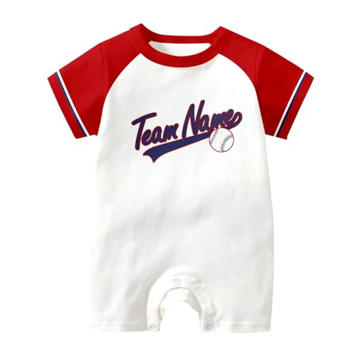 Image of KREDE Baby Clothes Unisex Bodysuit White Custom Name Number for Baby Boys