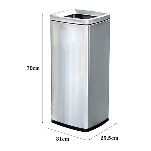 Cubo de basura exterior e interior de acero inoxidable cepillado con capacidad de 30L 3