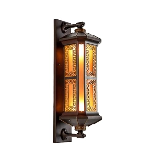 Lámpara de Cristal Vintage para Exteriores, Impermeable, Estilo Chino, Industrial, para Patio, Porche, Garaje, Patio, Paisaje, farola de Pared
