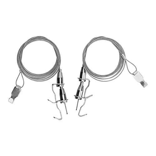 Tissting 2 Fili Regolabili per Appendere Quadri, Sistema di Sospensione per Binario per Quadri con Ganci, Lunghezza 2m, 33 Libbre, Cavo di Carico, Cavo Metallico, Filo per Appendere Specchi