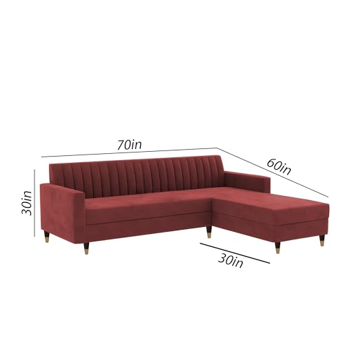 Image of Casaliving Garcia 4 Seater L Shape Convertible Sofa Set for Living Room, 3 Seater & Ottoman Modular Sectional Couch for Small Space (Maroon in Colour Premium Fabric)