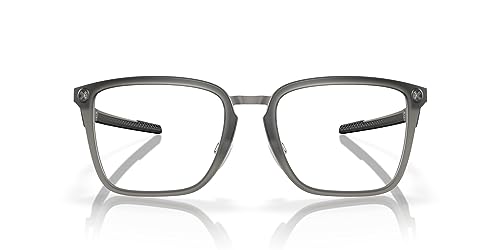 Oakley Men's OX8162 Cognitive Rectangular Prescription Eyewear Frames, Satin Grey Smoke/Demo Lens, 56 mm