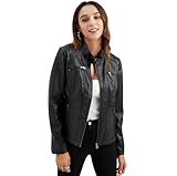 【Caractéristiques】Cette veste femme cuir est dotée de deux poches latérales pratiques, idéales pour ranger vos clés ou votre téléphone. Le col à revers est muni de boutons-pression. Conçue pour la moto, elle allie chaleur et protection contre le vent tout en affirmant votre style unique.