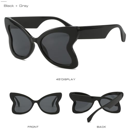 Oversized Butterfly Women Sunglasses Clear Gradient Shades UV400 Men Leopard Cat Eye Sun Glasses3