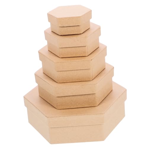 STOBAZA DIY Craft Storage Box Set 5 Sizes of Empty Boxes with Lids for Festivals and Special Occasions Ideal for Baking Storage and Creative Packaging