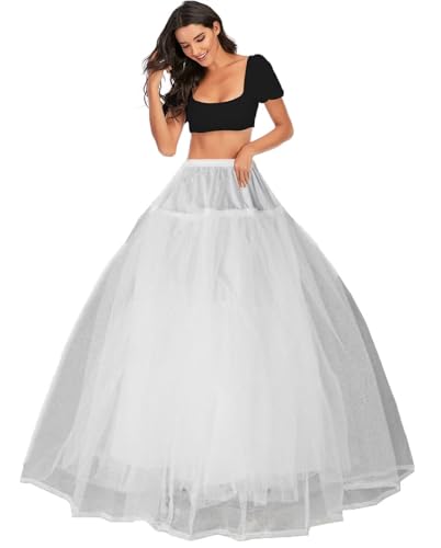 Enaguas Sin Aros de Enaguas Enteras Crinolina Blanca para Mujer Vestidos de Novia, Vestidos Falda Underskirt Cancan Enagua cancán, Enagua de Boda, Accesorios de la Boda, Wedding Petticoat(Blanco,36)