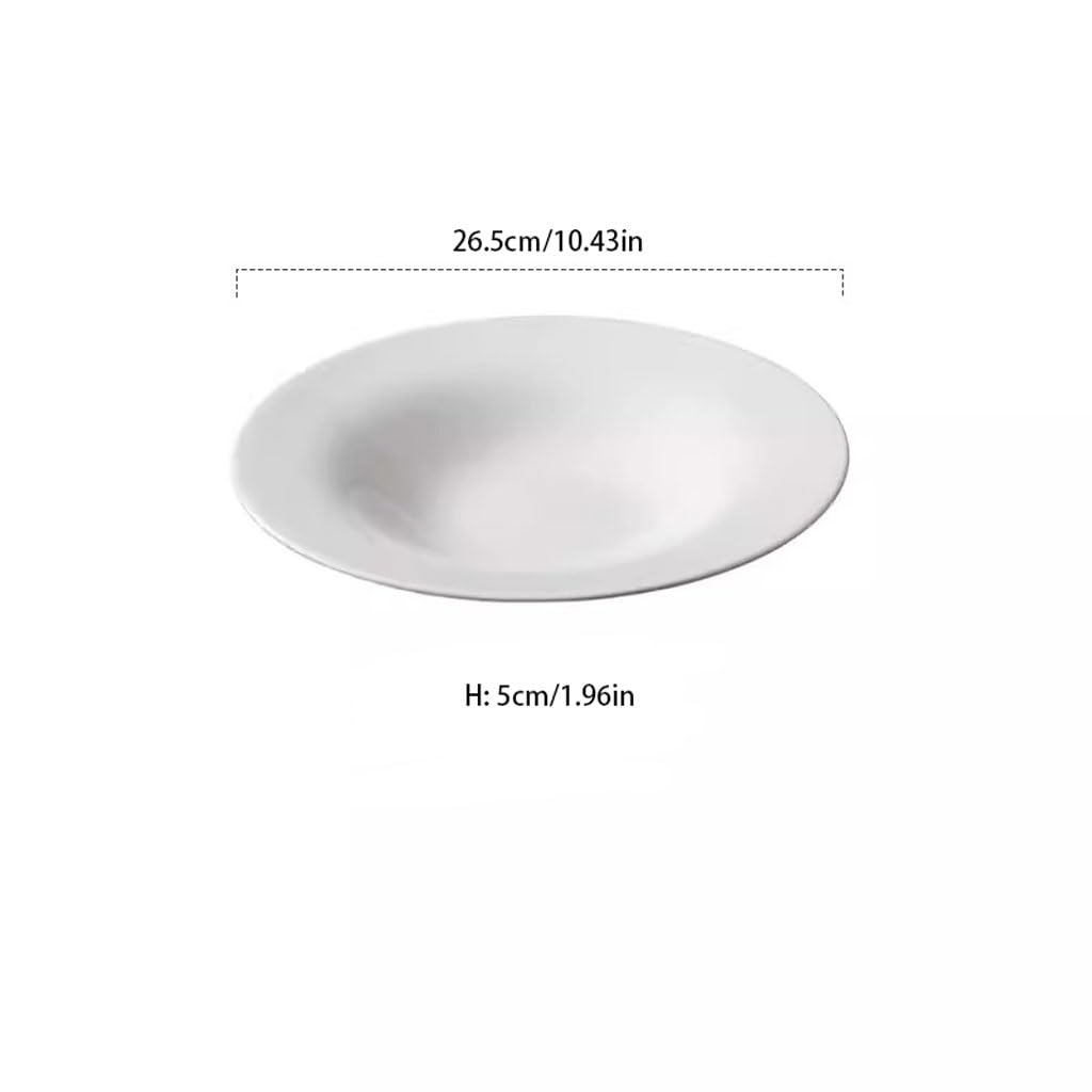 LUNIZ Piatti di Insalata Piatto fondo alto semplice Piatto fondo in ceramica for club da cucina Piatto da tavola cinese Piatto fondo in ceramica Piatti da Dessert (Size : S)