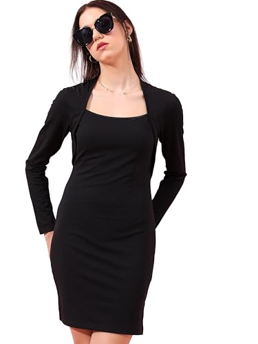 Image of Tokyo Talkies Women's Long Sleeves Round Neck Solid Dresses | Stylish Dresses | Casual Dresses
