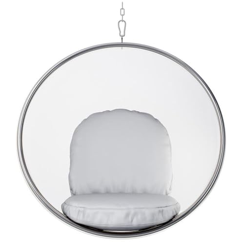 Sillón burbuja colgante vinilo plateado miniatura 2