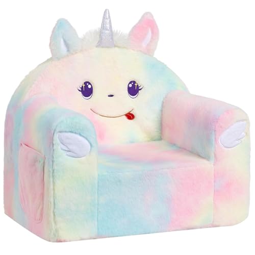 Image of ALIMORDEN Animal Series Kid's Chair, Ultra-Soft Comfy Foam Filled Toddler Sofa Chair, Cute Animal-Shaped Design Toddler Couch, Lightweight Birthday for Baby Boys & Girls (Unicorn)