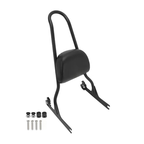 Dossier passager moto noir pour Softail Custom FXST et Fat Boy FLSTF 06-up