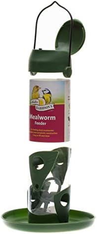 Walter Harrison's Wild Bird Flip Top Green Hanging Mealworm Garden Bird Feeder - Large - 30 cm