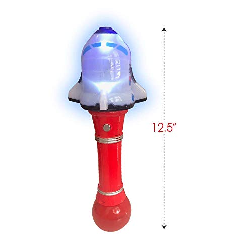 Artcreativity Light Up Shuttle Bubble Blower Wand - 12.5 Inch Illuminating Bubble Blower With Thrilling Led Effects, Batteries And Bubble Fluid Included, Great Gift Idea, Party Favor - Assorted Colors #TOP3
