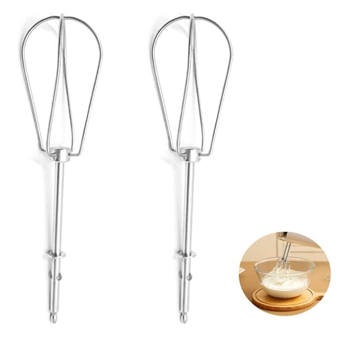 Xiciki 2 Stück Rührstäbe für Handmixer, Ersatz-Schneebesen aus 304 Edelstahl, Passend für HM-Modelle zum Mischen Rühren Back- und Kochanwendungen