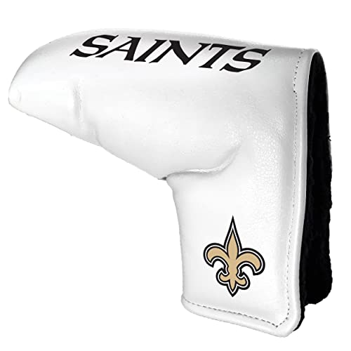 Team Golf NFL NEW Orleans Saints Printed Team Golf NFL Tour Blade Putter Cover (White), Fits Most Blade Putters, Scotty Cameron, Taylormade, Odyssey, Titleist, Ping, Callaway