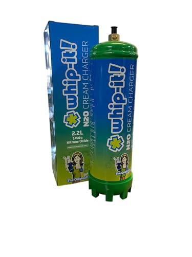 Whip-It! Premium N2O - Nitrous Oxide - Pure Culinary Gas 2.2 L Tank 1496g - Pure Food-Grade Culinary Gas with Standard Dispensers - (1 Pack)