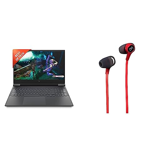 Image of HP Victus Gaming AMD Ryzen 5-5600H Processor 16.1 inch(40.9 cm) FHD Gaming Laptop & HyperX Cloud Earbuds