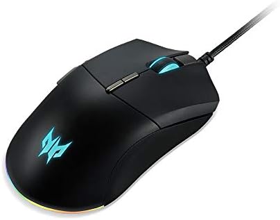 Acer Predator Cestus 310 Wired Gaming Mouse (Pixart 3519 Sensor/4200 dpi/6 Buttons/4 Colored LED Breath Light Backlit in Scroll Wheel/Black)